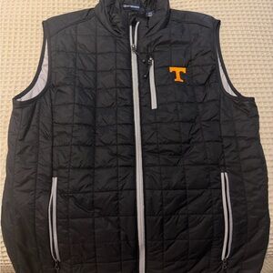 Cutter & Buck Black Quilted Vest with Orange Accent